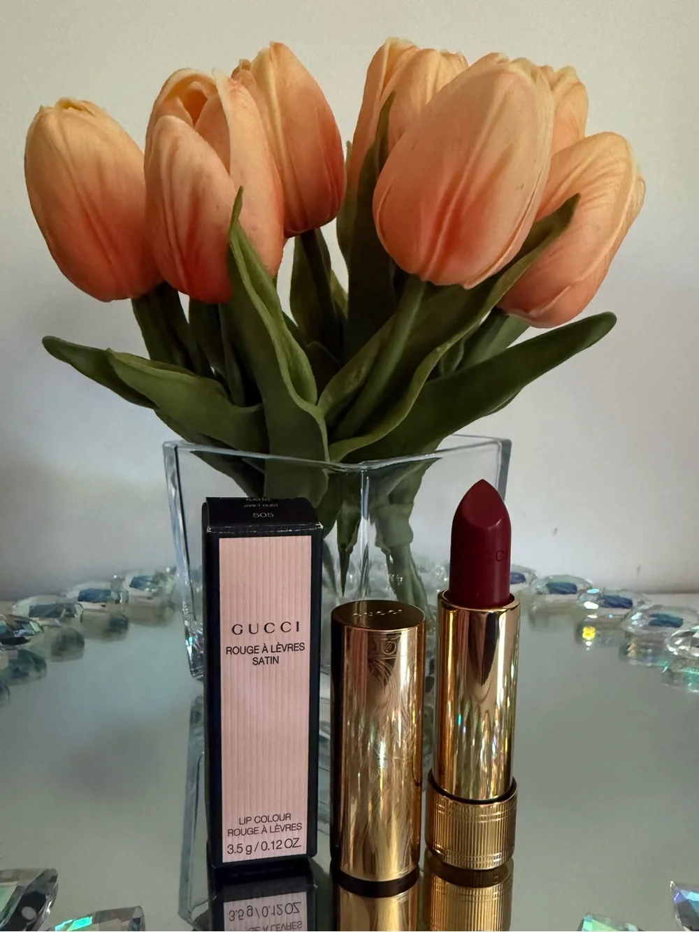 GUCCI Women NEW Rouge À Lèvres Satin Lipstick 505 Janet Rust Luxury
